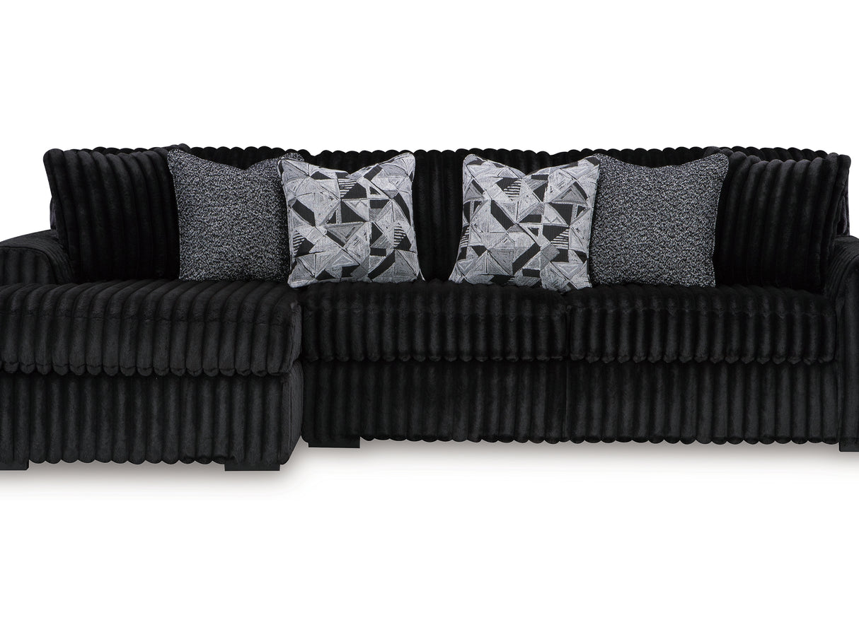 Midnight-Madness Onyx 2-Piece Left-Arm Facing Sectional Sofa With Chaise