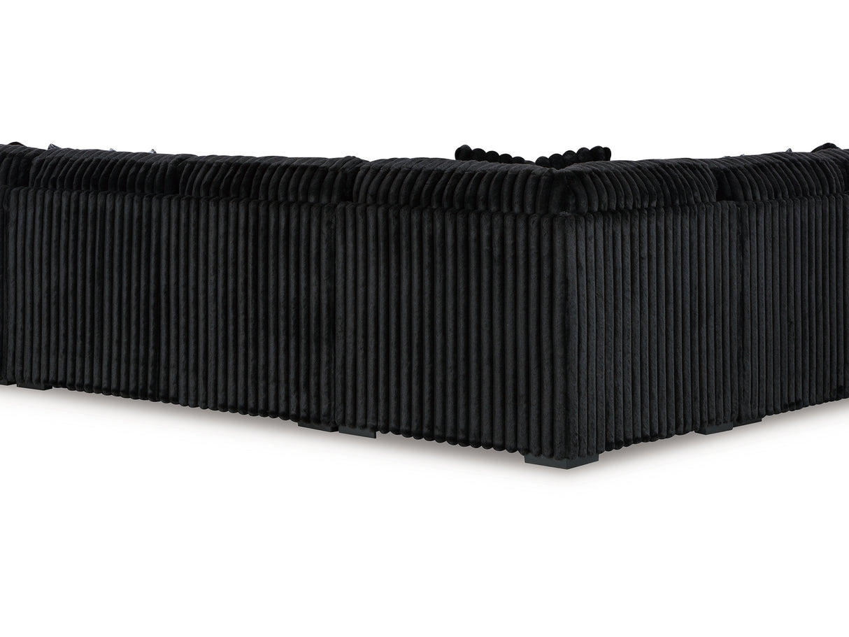 Midnight-Madness Onyx 4-Piece Right-Arm Facing Sectional With Chaise