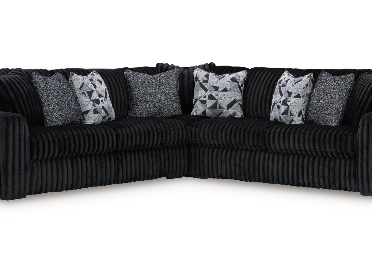 Midnight-Madness Onyx 3-Piece Sectional