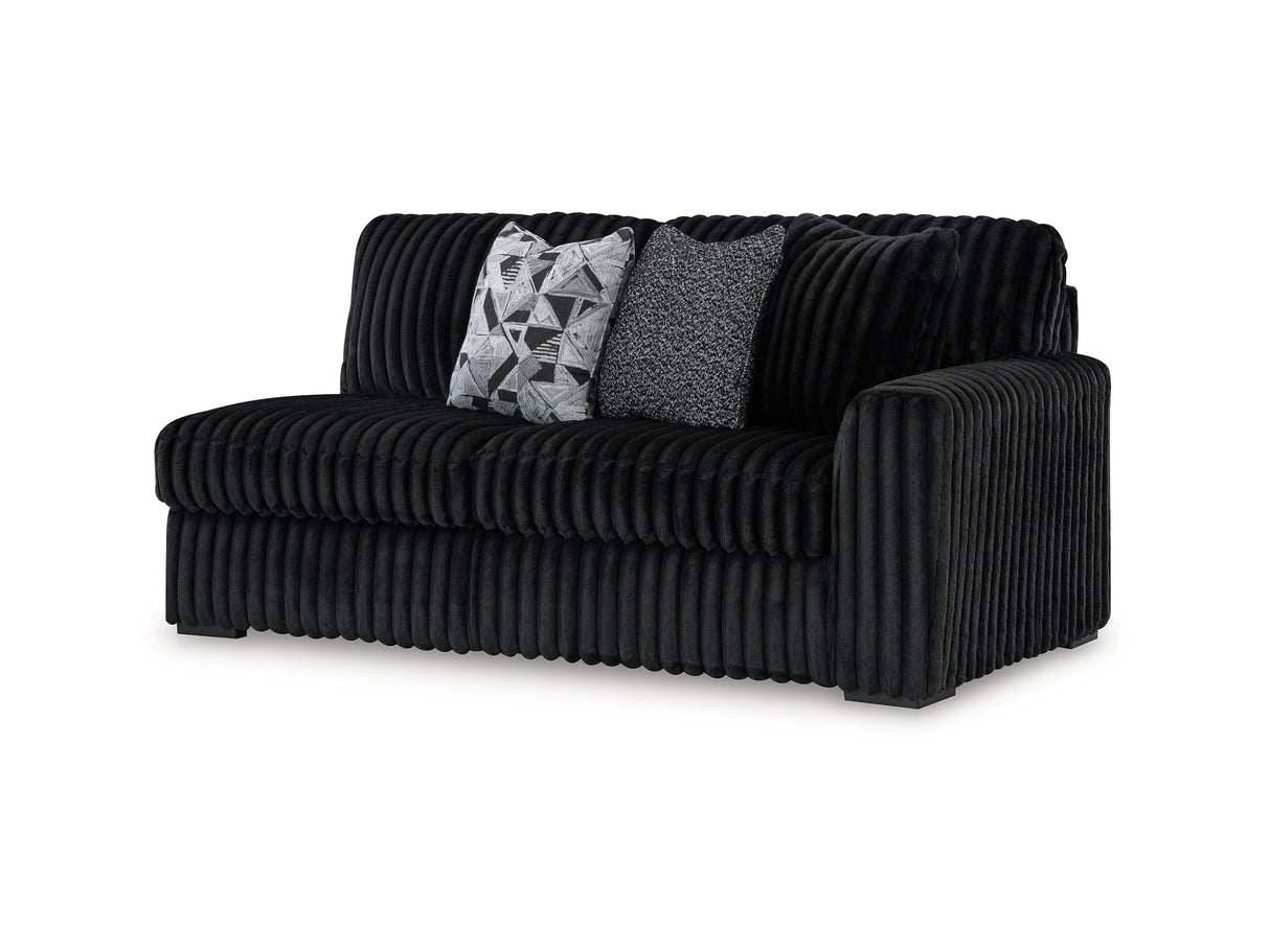 Midnight-Madness 3-Piece Sectional, Chaise And Oversized Accent Ottoman