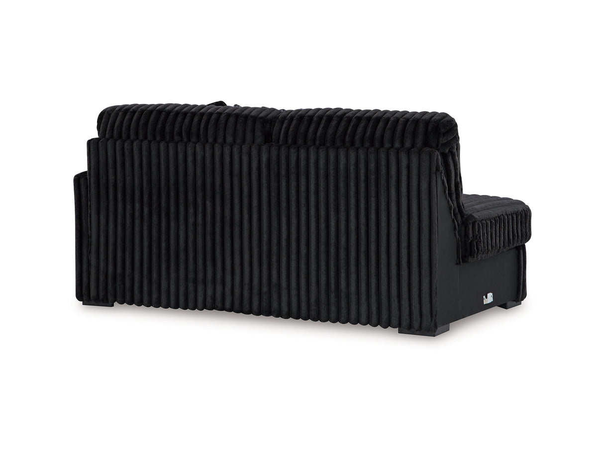 Midnight-Madness 3-Piece Sectional, Chaise And Oversized Accent Ottoman