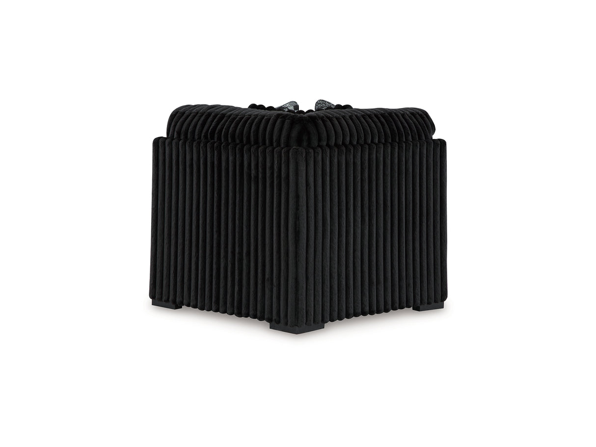 Midnight-Madness 3-Piece Sectional, Chaise And Oversized Accent Ottoman