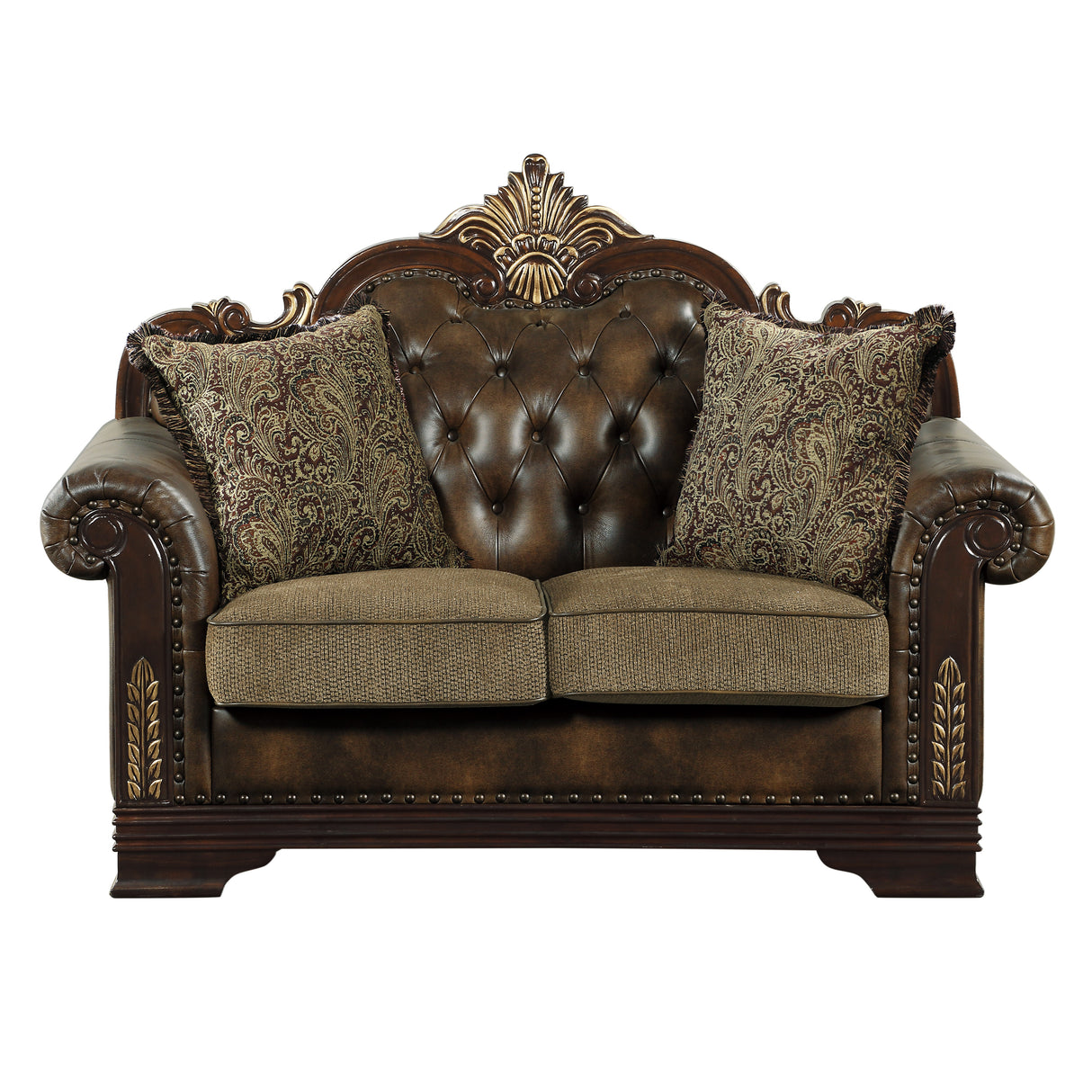 Croydon Exposed Wood Feet With Brown Love Seat