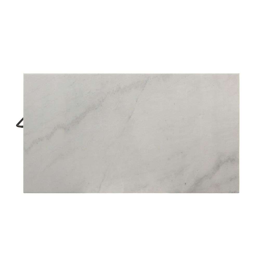 Lanzo Marble Top & Gunmetal Finish Kitchen Island