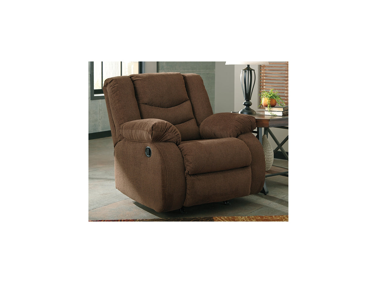 Tulen Chocolate Reclining Sofa, Loveseat And Recliner