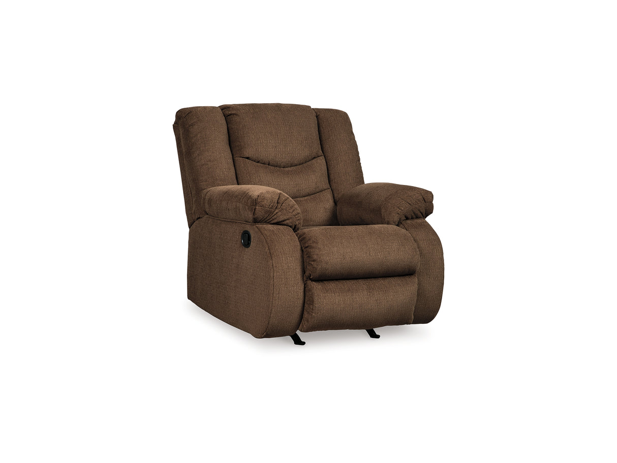 Tulen Chocolate Reclining Sofa, Loveseat And Recliner