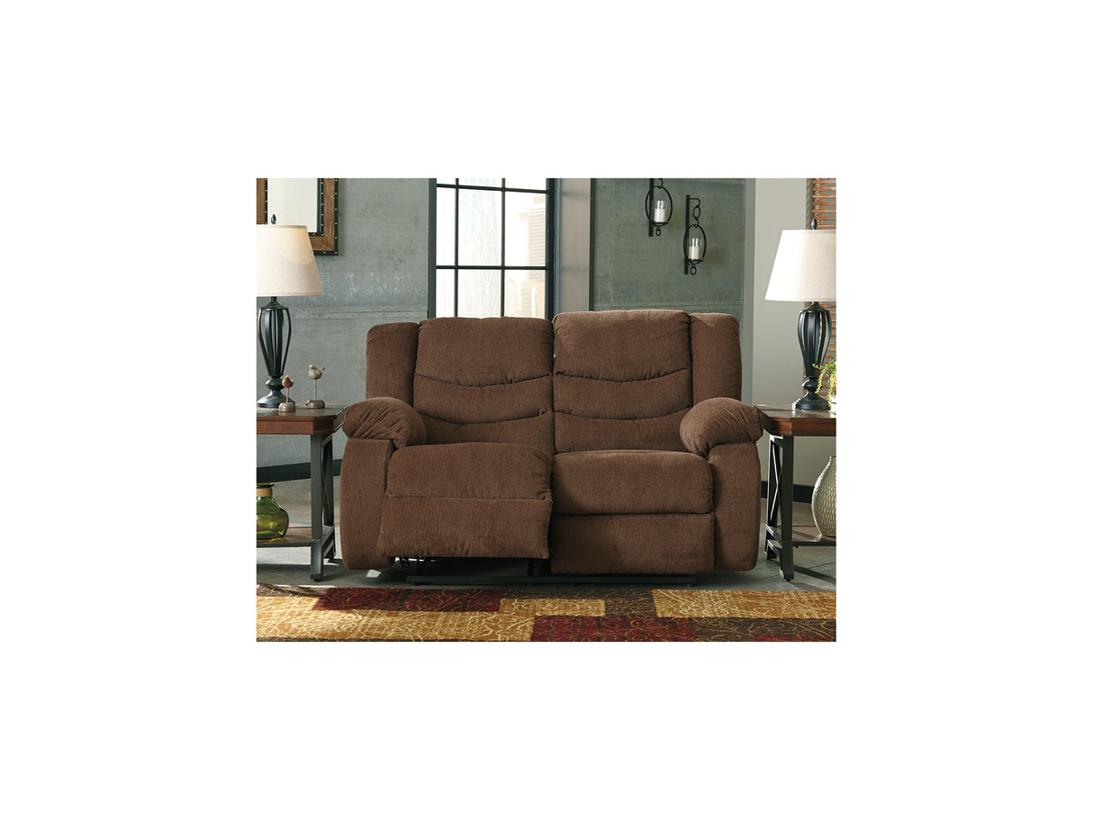 Tulen Chocolate Reclining Sofa, Loveseat And Recliner