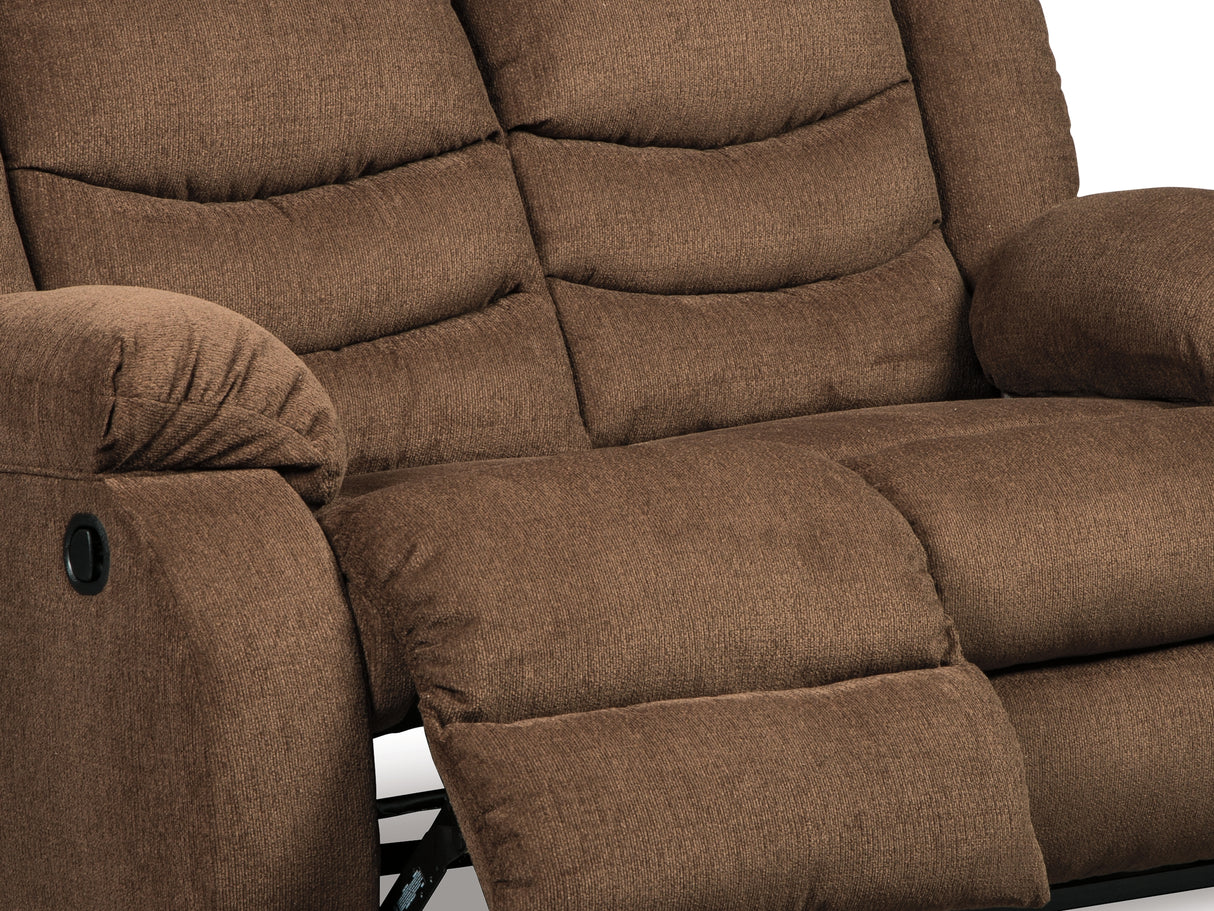 Tulen Chocolate Reclining Sofa, Loveseat And Recliner