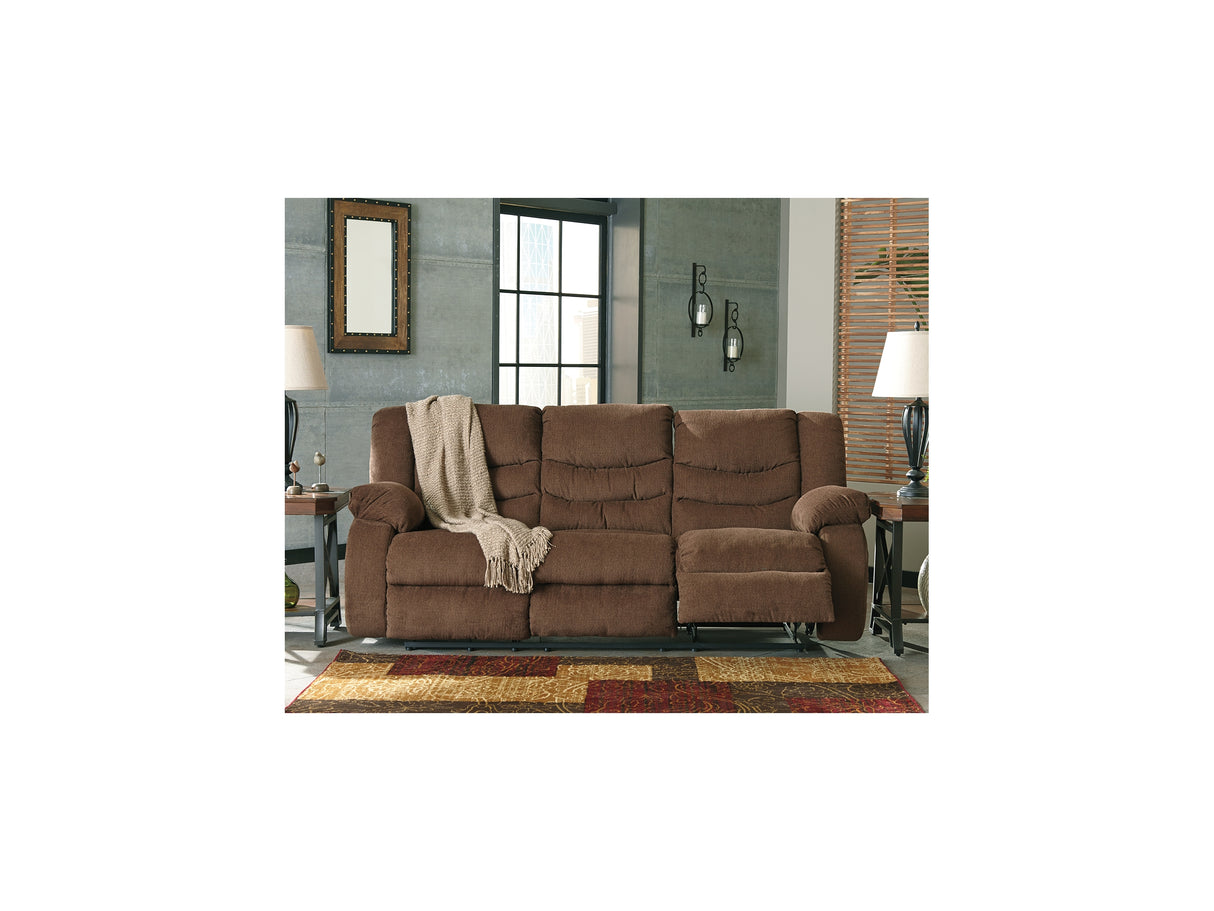 Tulen Chocolate Reclining Sofa, Loveseat And Recliner