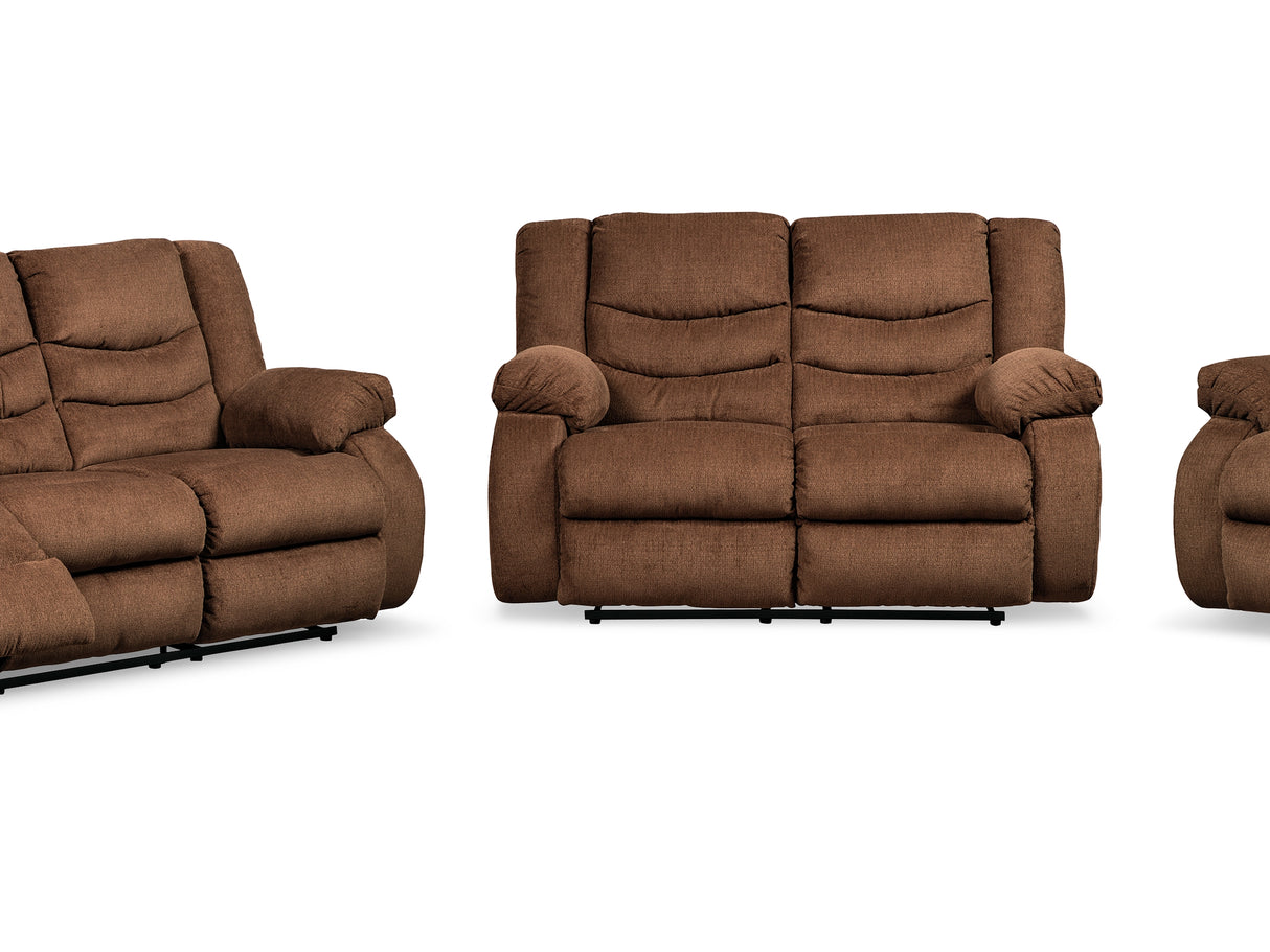 Tulen Chocolate Reclining Sofa, Loveseat And Recliner