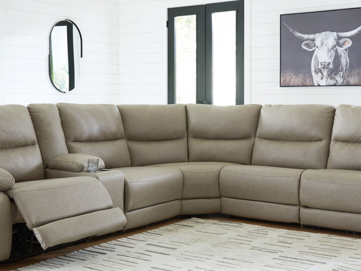 Narwhal Place 6-Piece Reclining Sectional with Storage Console