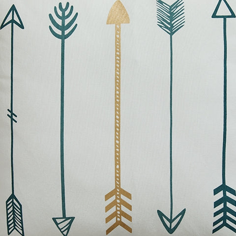 Gyldan White/Teal/Gold Pillow