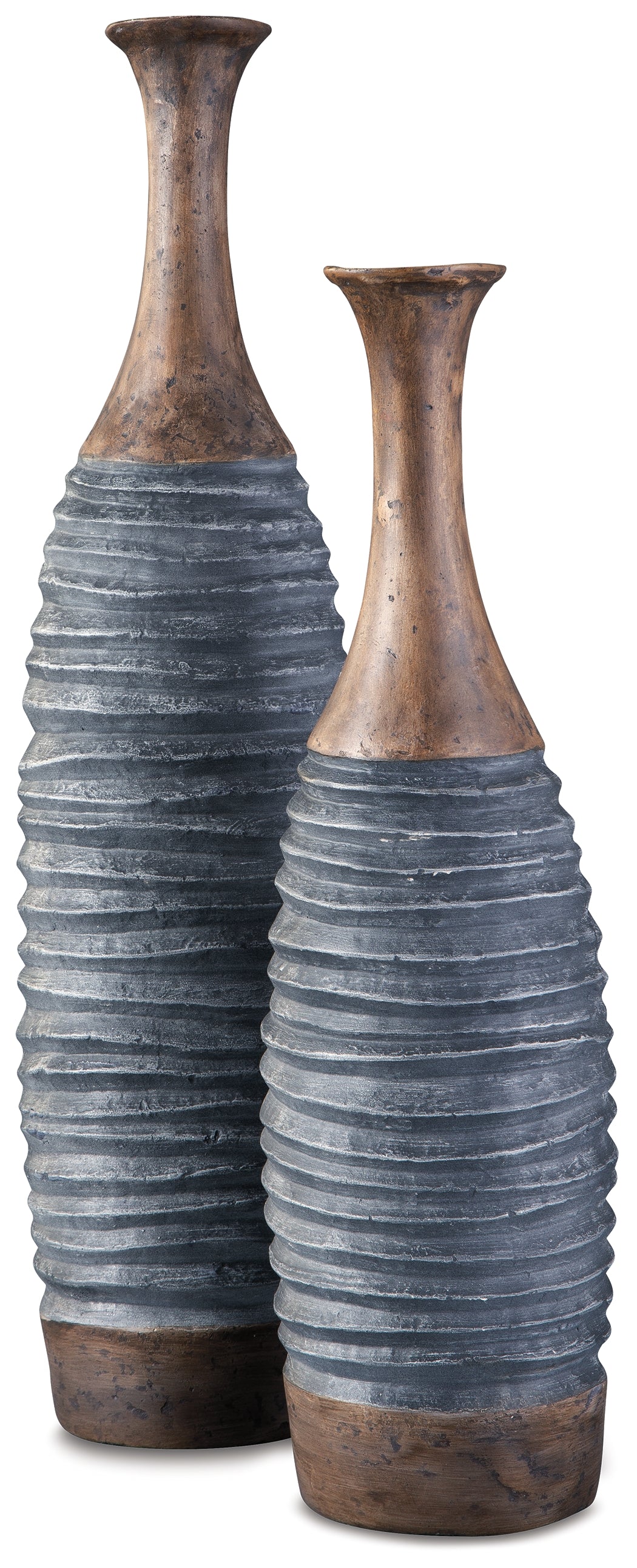 Blayze Antique Gray/Brown Vase (Set Of 2)
