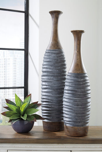 Blayze Antique Gray/Brown Vase (Set Of 2)