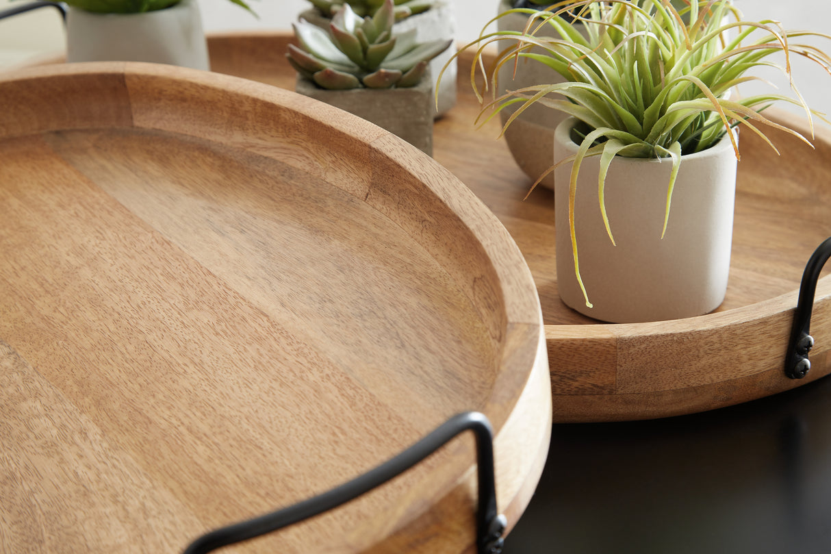 Jocelyne Brown/Black Tray (Set Of 2)