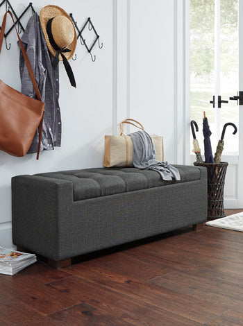 Cortwell Gray Storage Bench