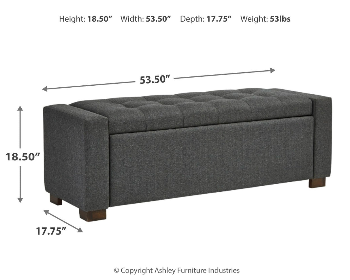 Cortwell Gray Storage Bench