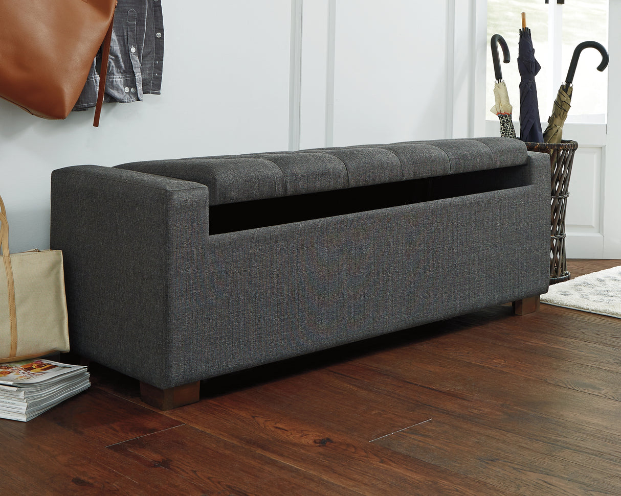 Cortwell Gray Storage Bench