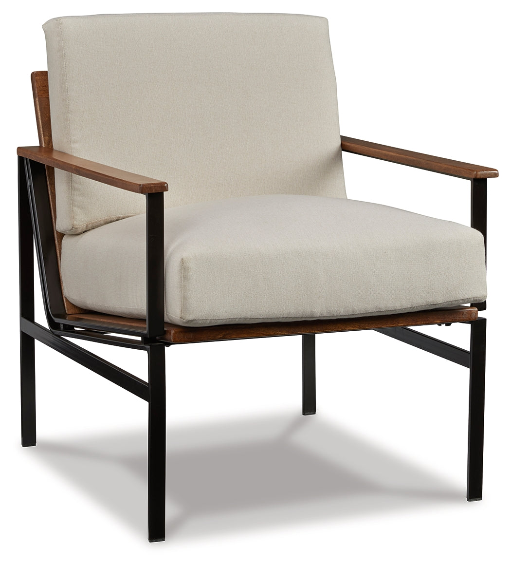 Tilden Ivory/Brown Accent Chair