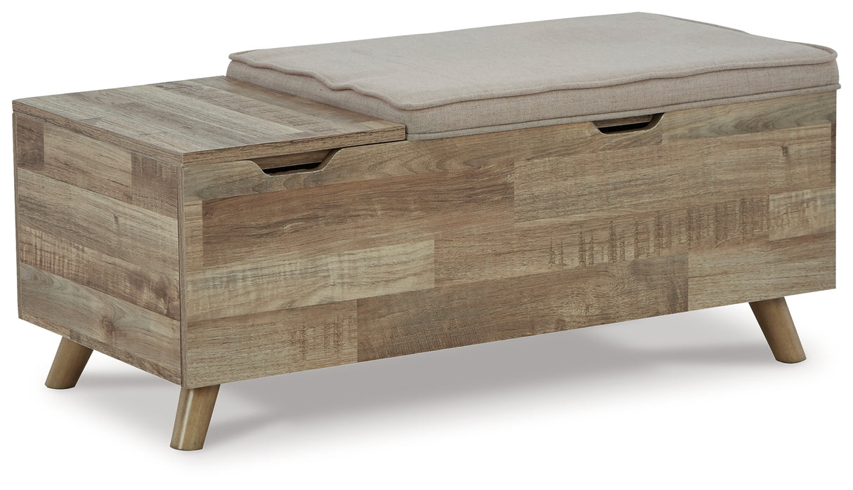 Gerdanet Beige/Brown Storage Bench