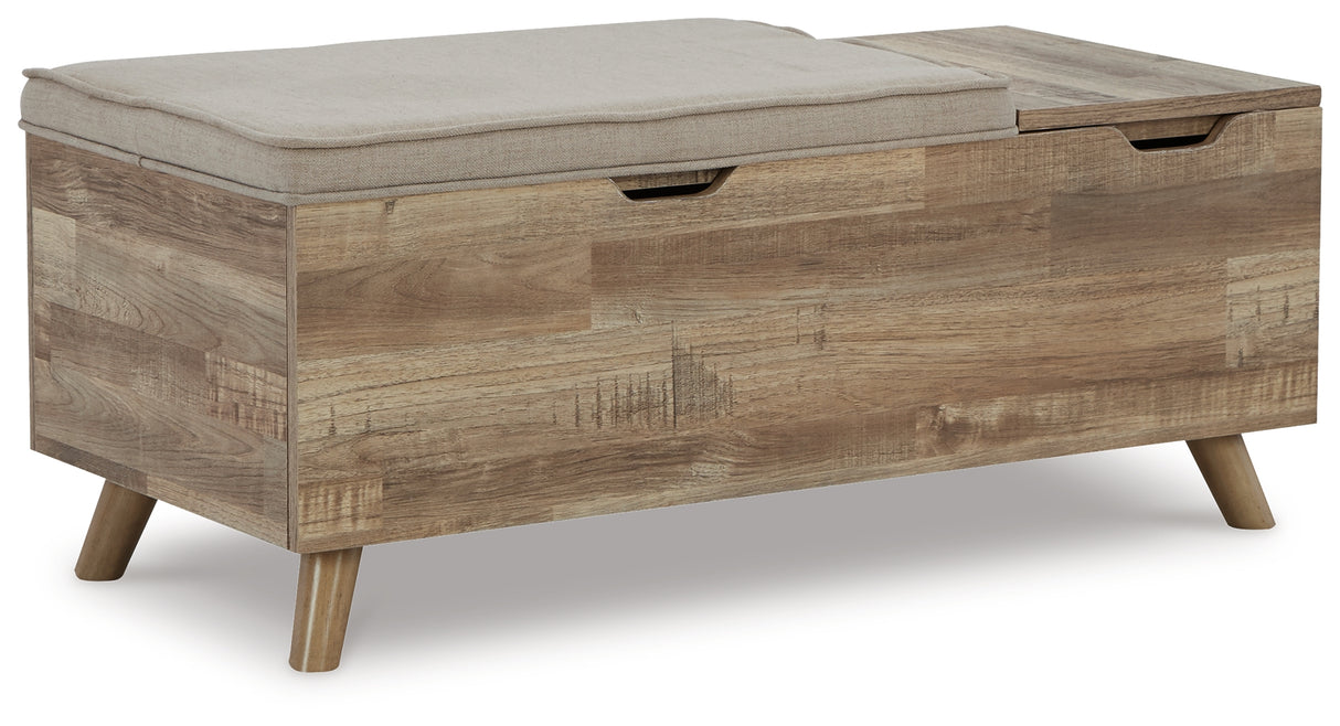 Gerdanet Beige/Brown Storage Bench