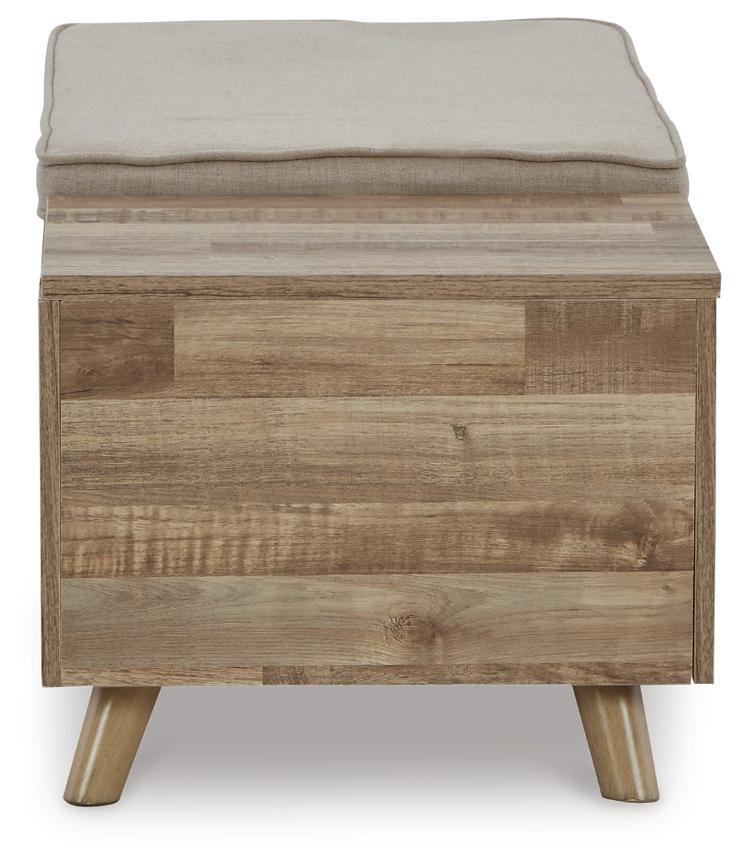 Gerdanet Beige/Brown Storage Bench