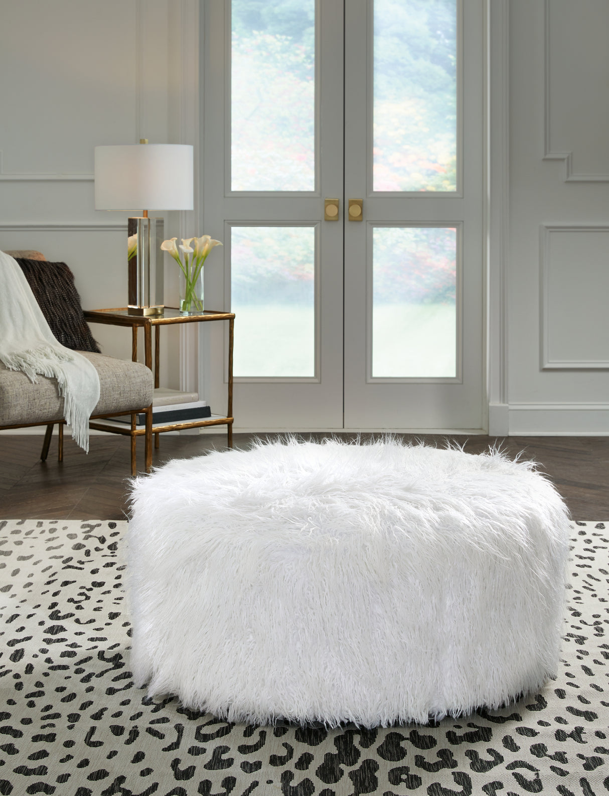 Galice White Oversized Accent Ottoman