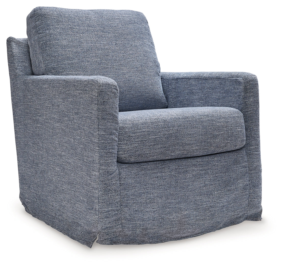 Nenana Denim Next-Gen Nuvella Swivel Glider Accent Chair