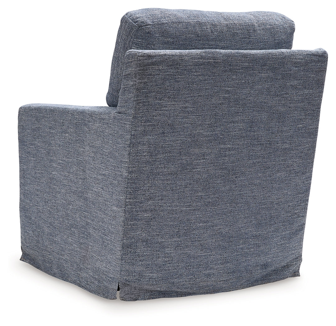 Nenana Denim Next-Gen Nuvella Swivel Glider Accent Chair