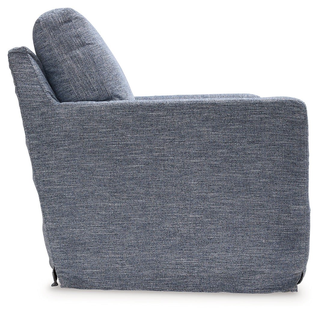 Nenana Denim Next-Gen Nuvella Swivel Glider Accent Chair