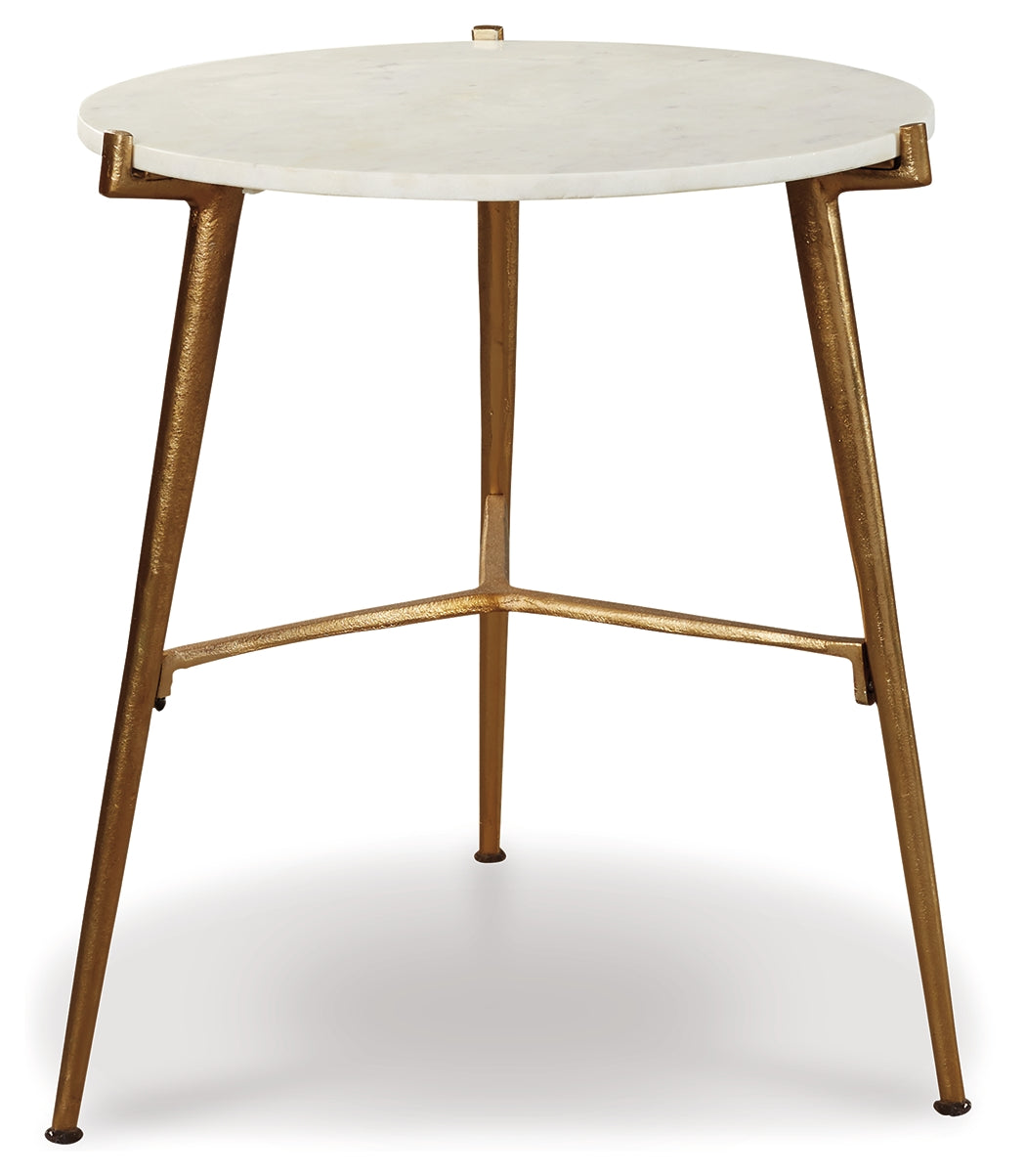 Chadton White/Gold Finish Accent Table