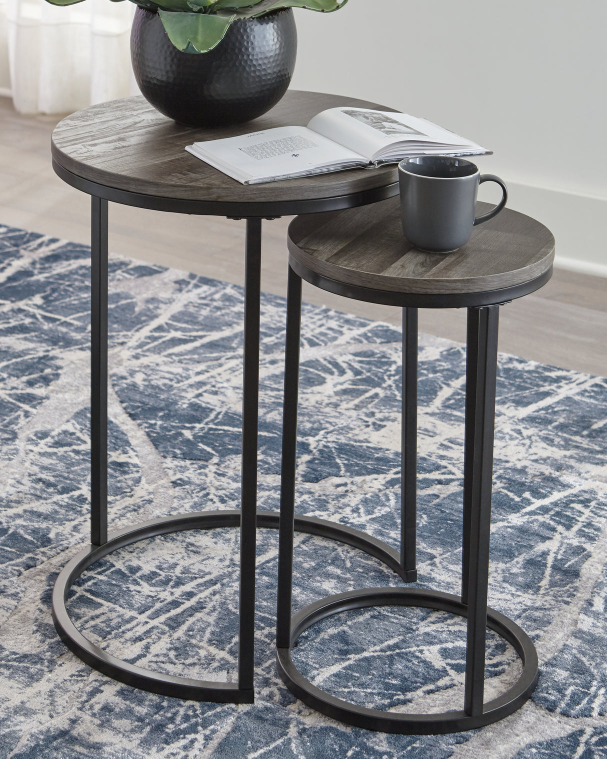 Briarsboro Black/Gray Accent Table (Set Of 2)