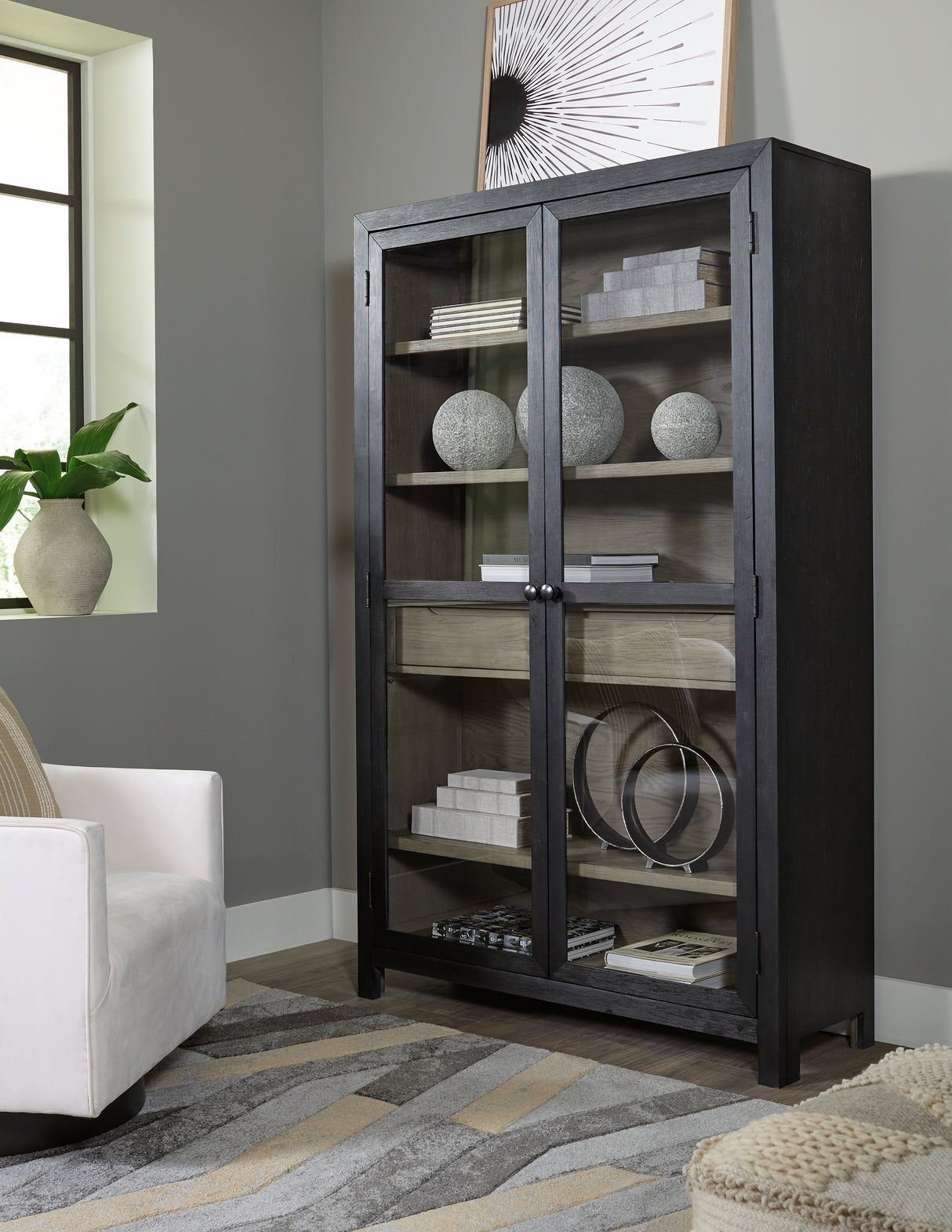 Lenston Black/Gray Accent Cabinet