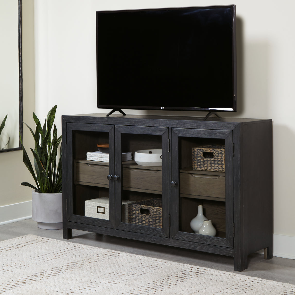 Lenston Black/Gray Accent Cabinet