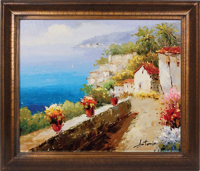Mediterranean Walkway Oil Painting On Canvas