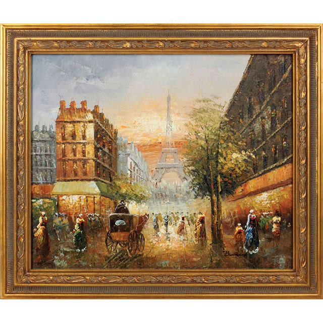 Paris Sunset Oil Painting On Canvas