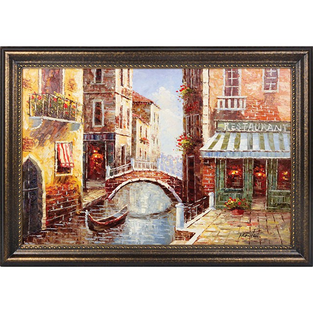 A Bridge Next To The Restaurant Oil Painting On Canvas