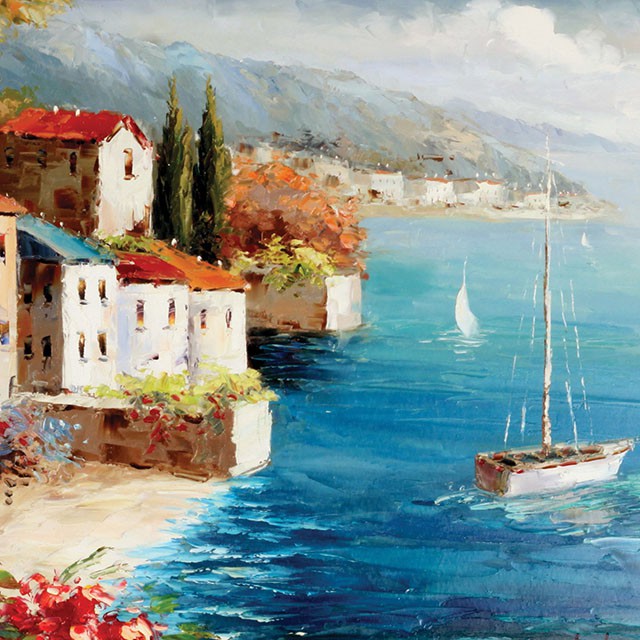 Boat By The Beach Oil Painting On Canvas
