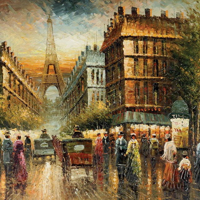 Paris Street Oil Painting On Canvas