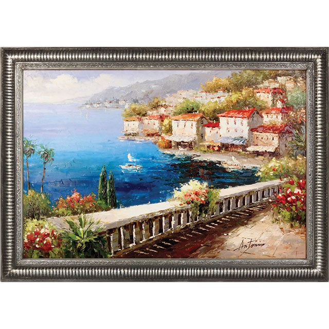 Oceanfront Terrace Oil Painting On Canvas
