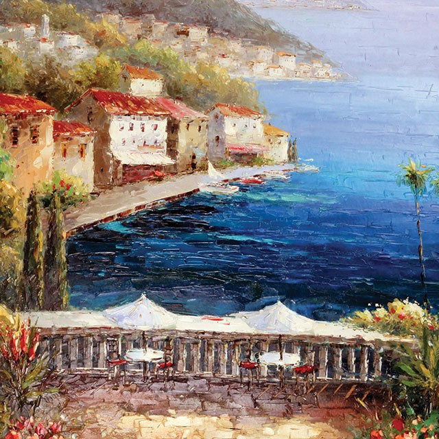 Mediterranean Coffee Central Oil Painting On Canvas