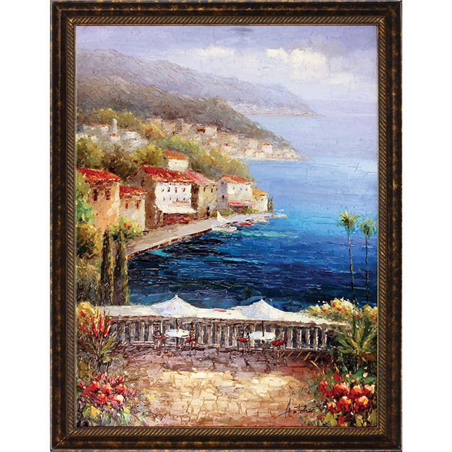 Mediterranean Coffee Central Oil Painting On Canvas