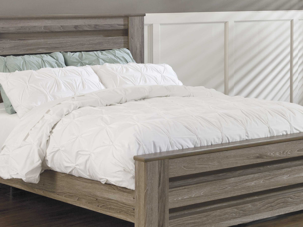 Zelen Warm Gray Queen Panel Bed And Dresser