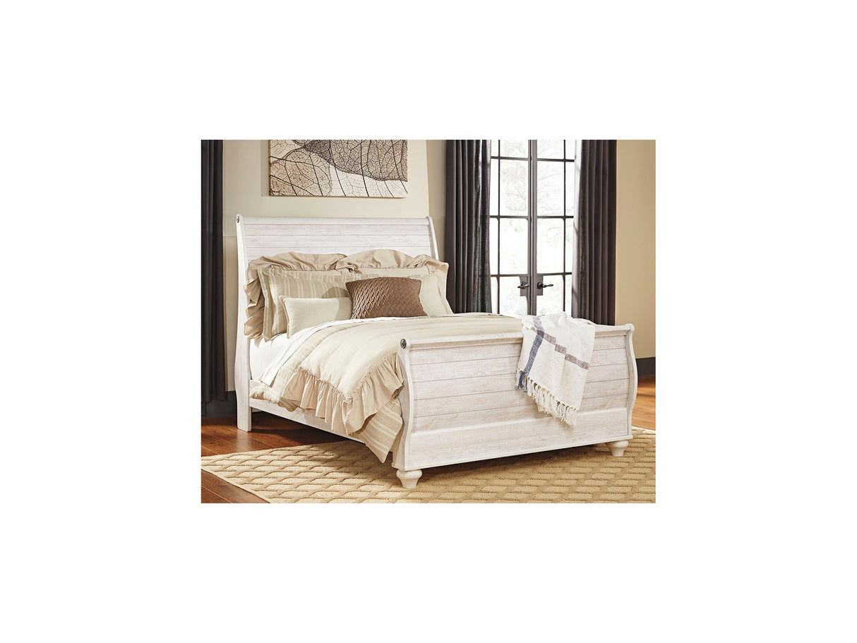 Willowton Whitewash Queen Sleigh Bed