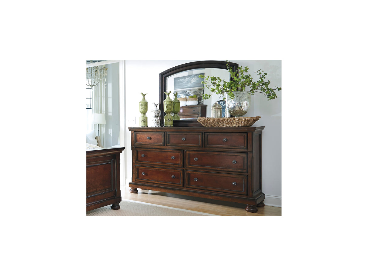 Porter Rustic Brown Queen Storage Bed, Dresser, Mirror And 2 Nightstands