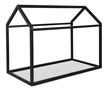 Flannibrook Black Twin House Bed Frame