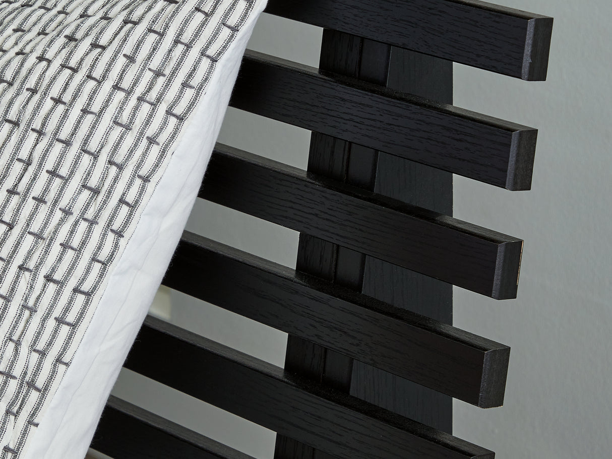 Danziar Black King Slat Panel Bed