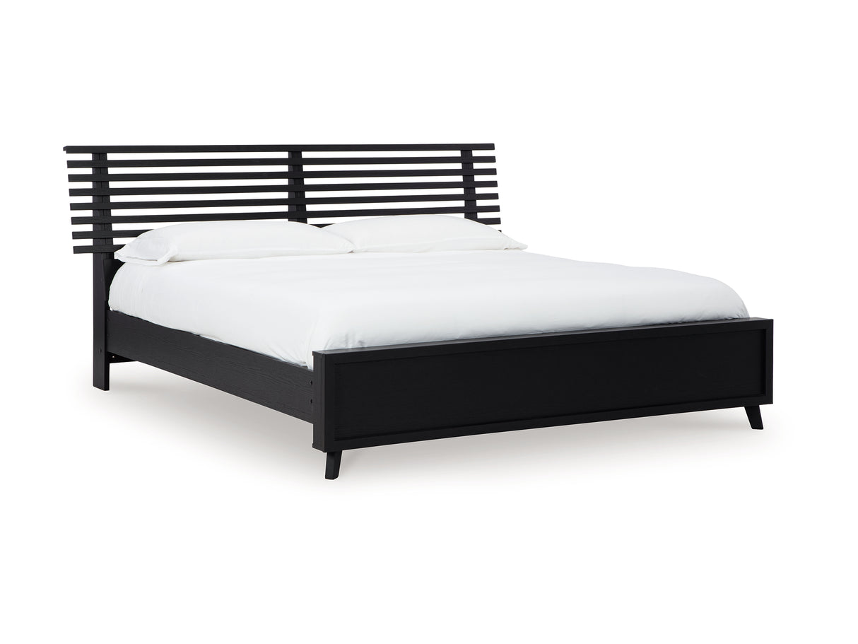 Danziar Black King Slat Panel Bed