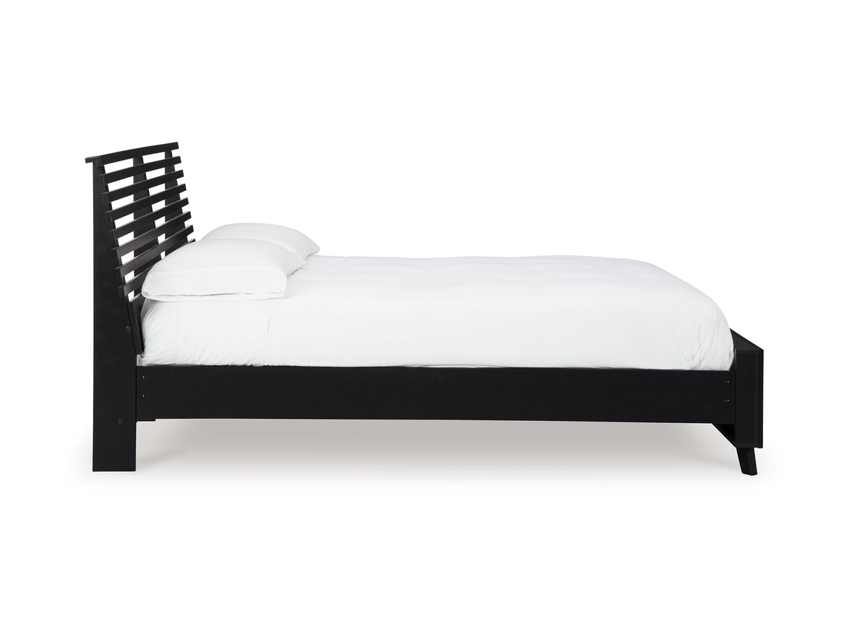 Danziar Black King Slat Panel Bed