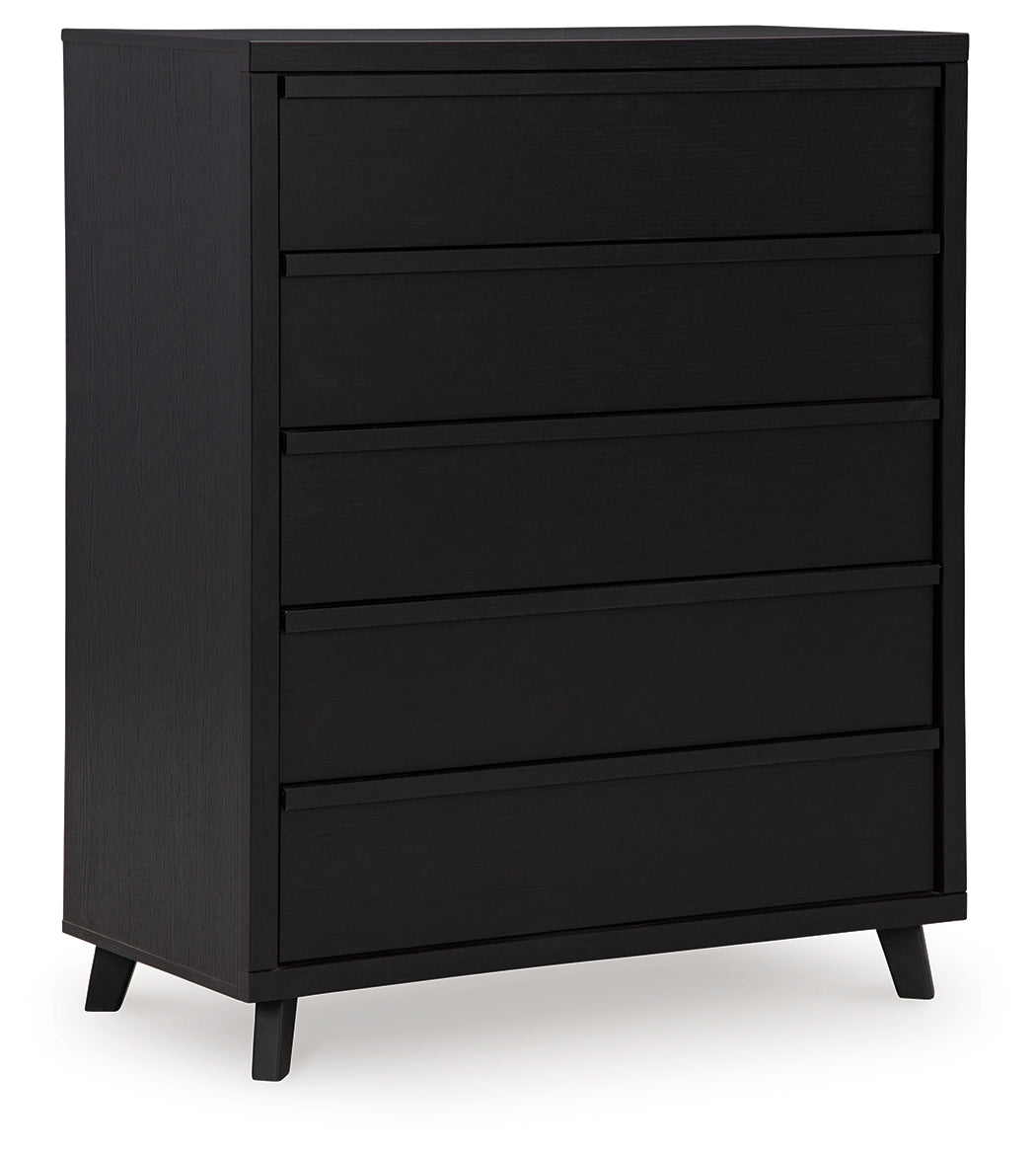 Danziar Black Wide Chest Of Drawers
